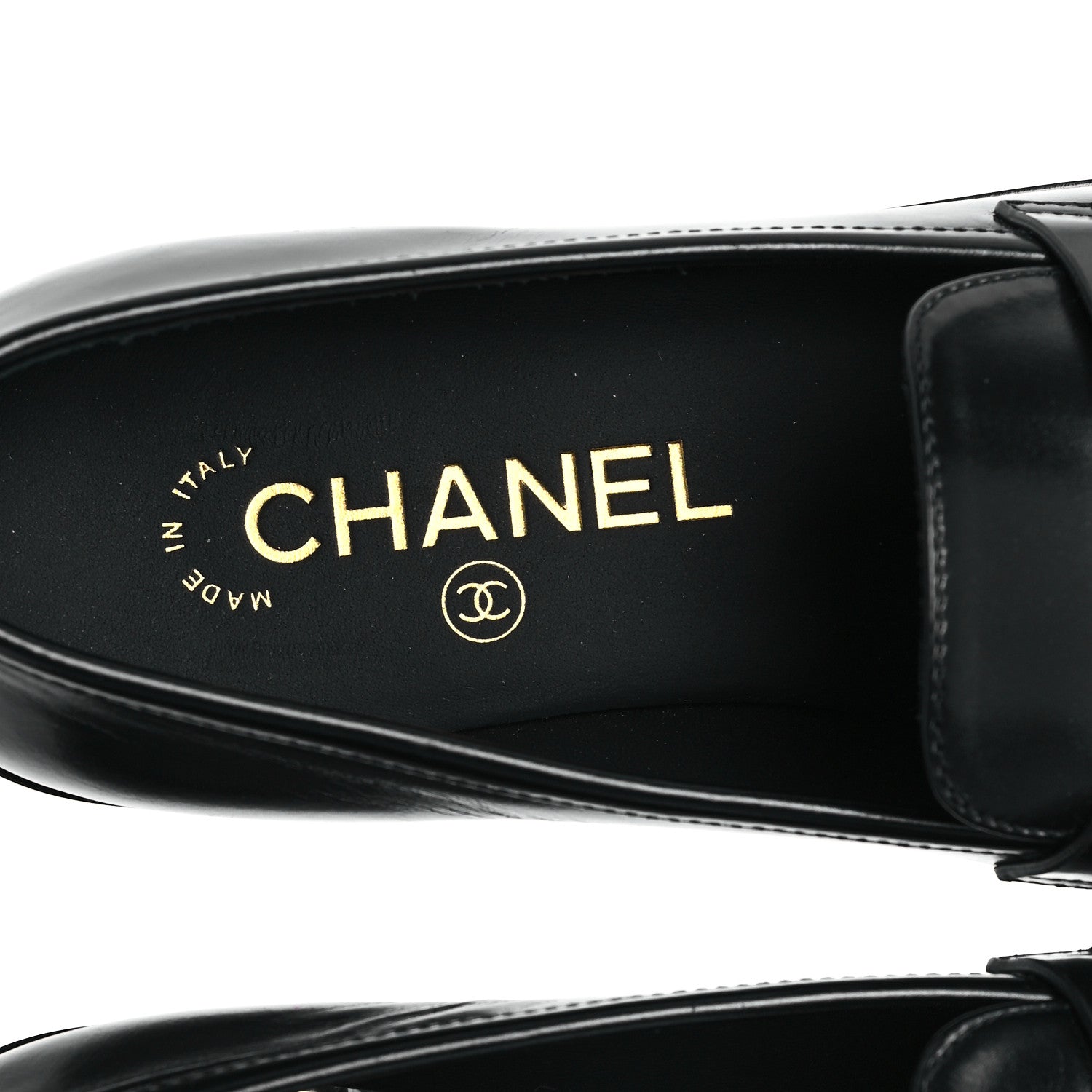 Chanel Shiny Calfskin CC Moccasin Loafers 36 Black 8 of 10