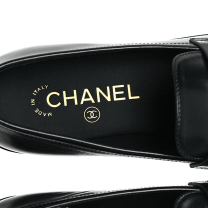 Chanel Shiny Calfskin CC Moccasin Loafers 36 Black 8 of 10