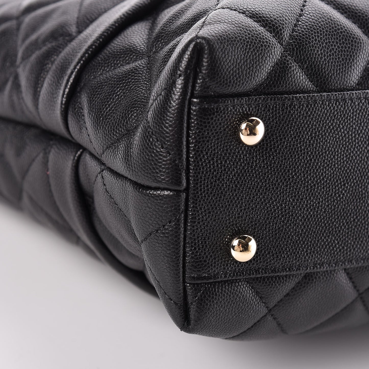 Caviar Quilted Rolled Up Tote Black