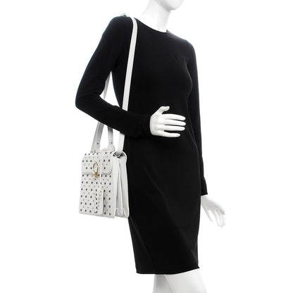 Versace Calfskin Studded Large DV One Satchel White 2 of 7
