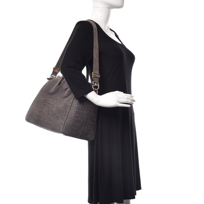 Givenchy Nubuck Crocodile Embossed Medium Antigona Washed Black 2 of 35