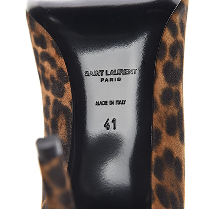 Saint Laurent Suede Leopard Printed Anja Pumps 41 Natural Coffee 6 of 9