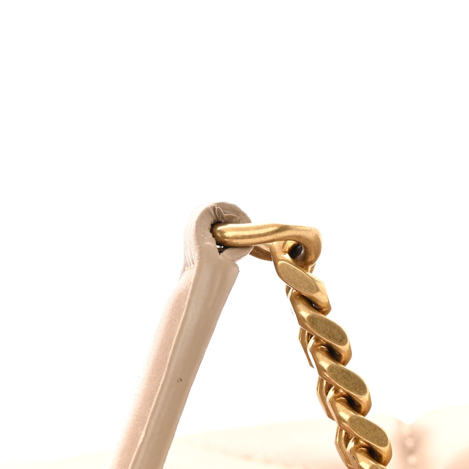 Saint Laurent Lambskin Quilted Small Loulou Puffer Monogram Chain Satchel Dark Beige 12 of 13