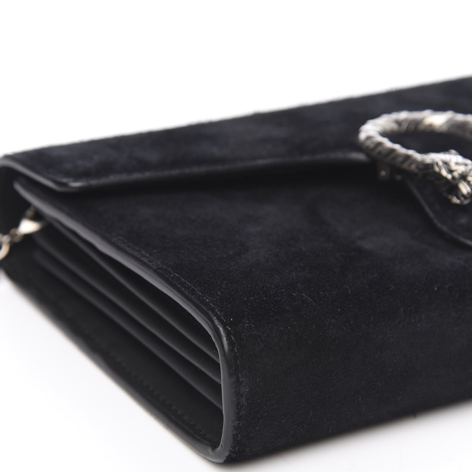 Gucci Suede Mini Dionysus Chain Wallet Black 9 of 11