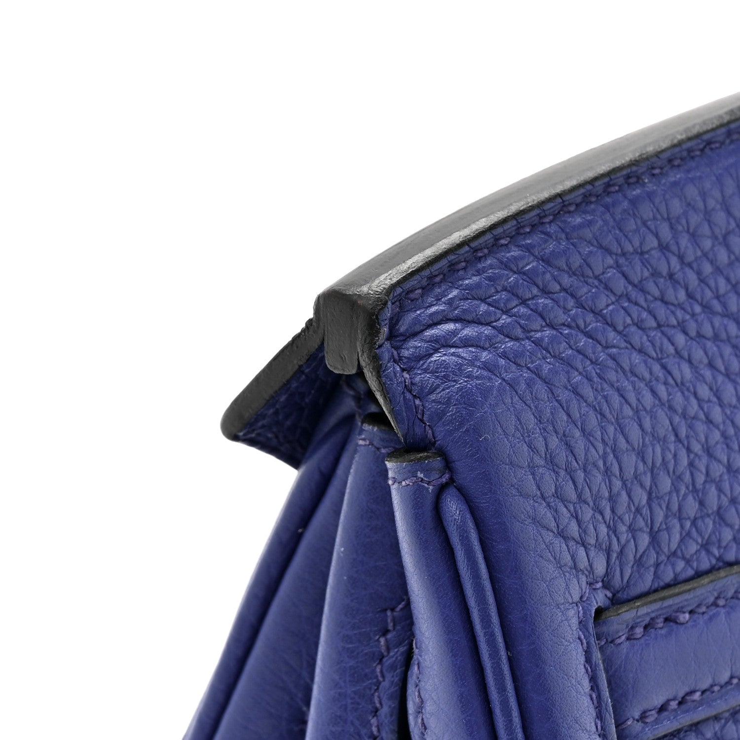 Hermes Taurillon Clemence Birkin 25 Bleu Electrique 13 of 13