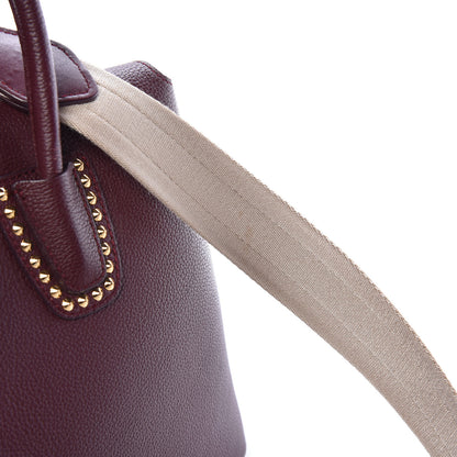 MCM Grained Calfskin Studded Medium Milla Tote Rustic Brown 10 of 14