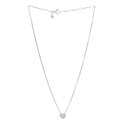 David Yurman Sterling Silver Diamond Petite Pave Heart Necklace 2 of 4