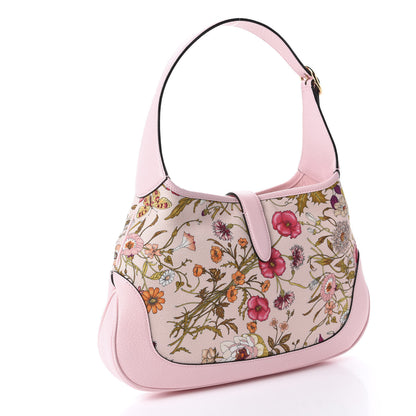 Gucci Canvas Flora Medium Jackie Hobo Light Pink 2 of 10