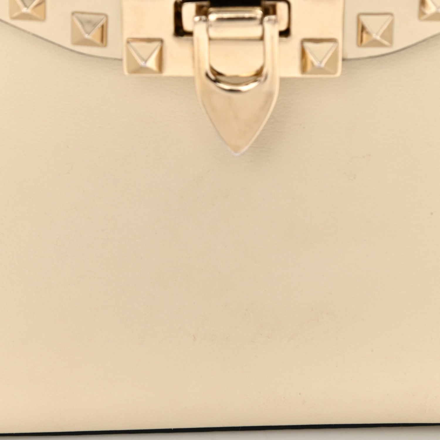 Valentino Garavani Vitello Small Rockstud Single Handle Flap Bag Light Ivory 14 of 19