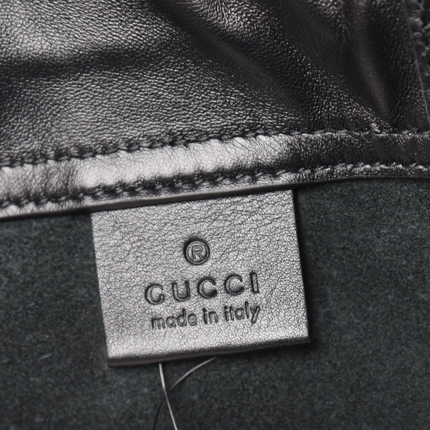Gucci Calfskin Logo Drawstring Backpack Black 6 of 9