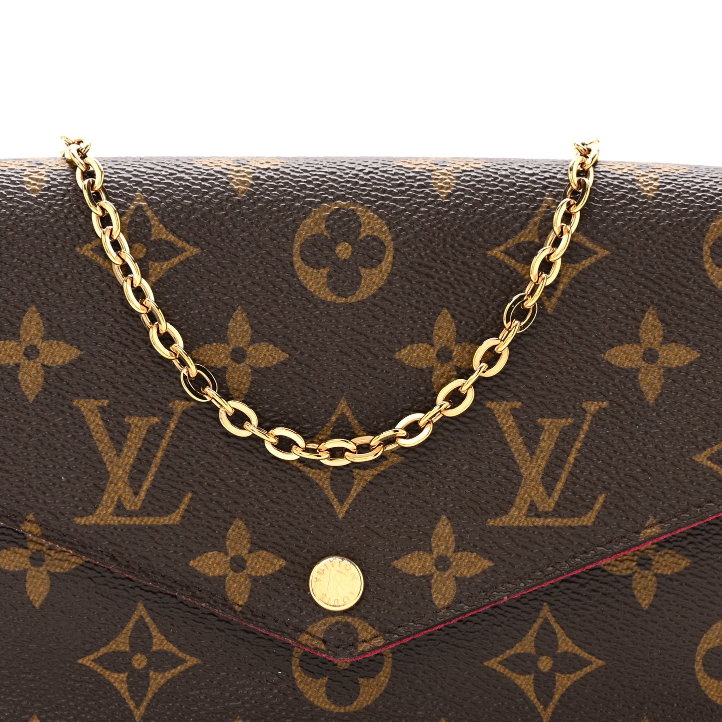 Monogram Pochette Felicie Chain Wallet Fuchsia