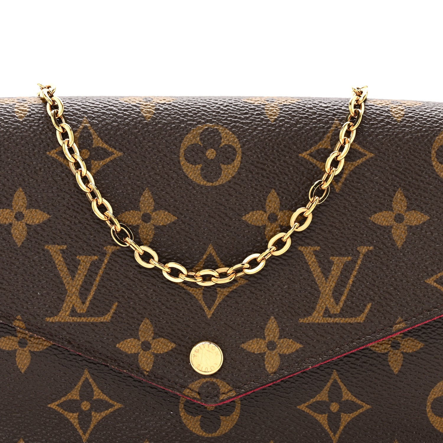Louis Vuitton Monogram Pochette Felicie Chain Wallet Fuchsia 9 of 13