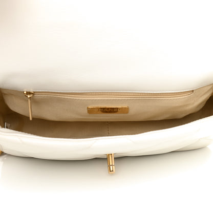 Chanel Goatskin Quilted Medium Chanel 19 Flap White 5 of 9