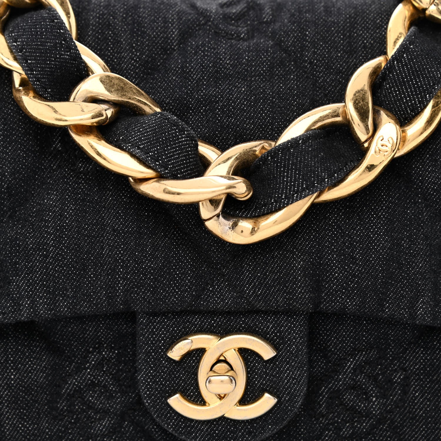 Chanel Denim Quilted Medium Funky Town Flap Black 8 of 10