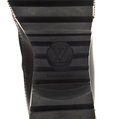 Louis Vuitton Suede Calfskin Damier Azur Overcloud Platform Desert Boots 40 Black 6 of 9