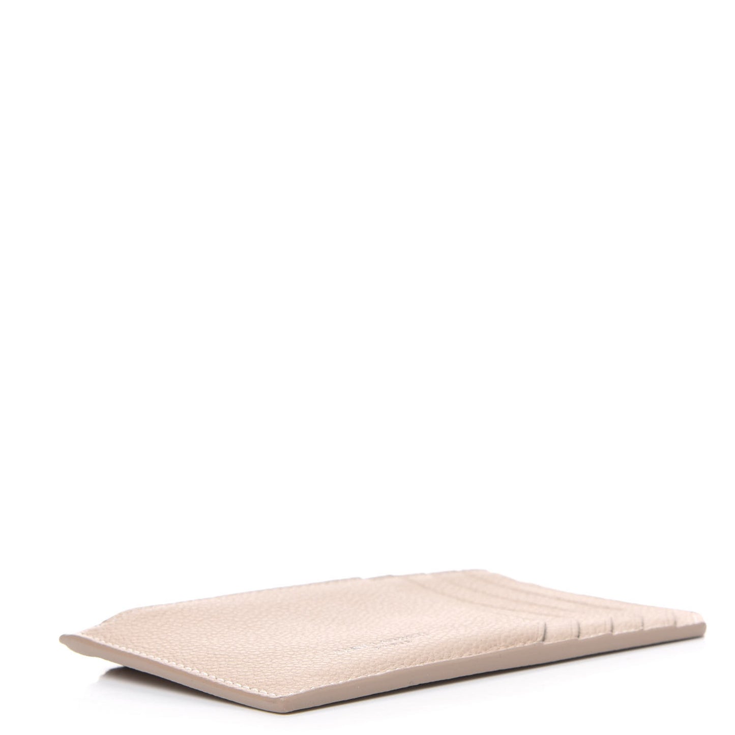 Grained Calfskin 5 Fragments Zip Pouch Card Holder Nude