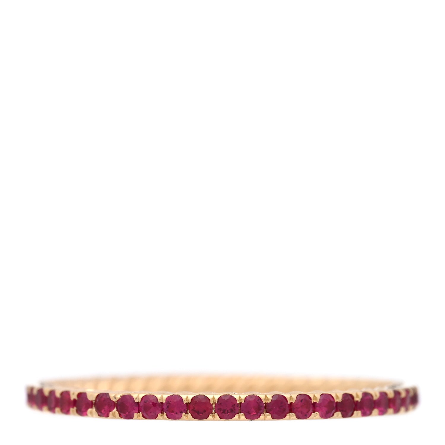 David Yurman 18K Yellow Gold Ruby 1.85mm Eden Eternity Band Ring 66 11.5 3 of 4