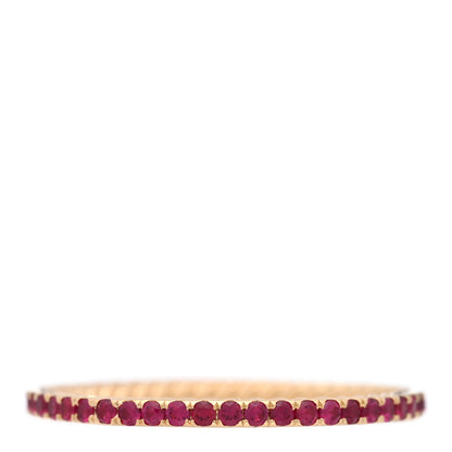 David Yurman 18K Yellow Gold Ruby 1.85mm Eden Eternity Band Ring 66 11.5 3 of 4
