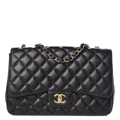 Chanel Lambskin Quilted Jumbo Single Flap Black 1 of 9