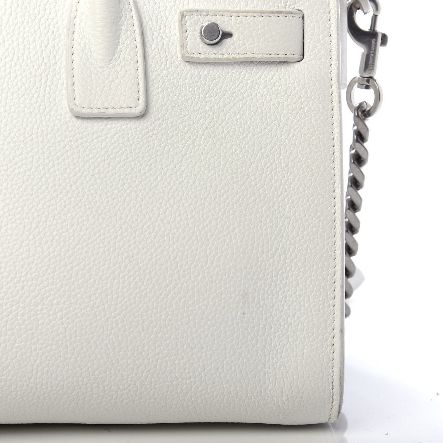 Grained Calfskin Baby Supple Sac De Jour White