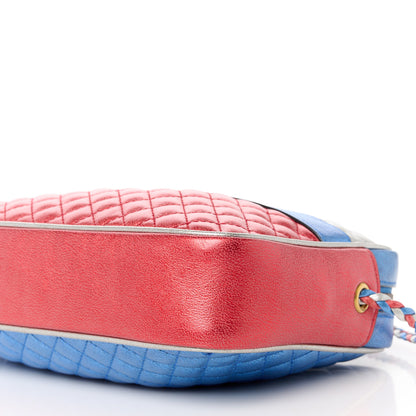 Gucci Laminated Nappa Trapuntata Small Zumi Shoulder Bag Rosso Marine Argento 11 of 11