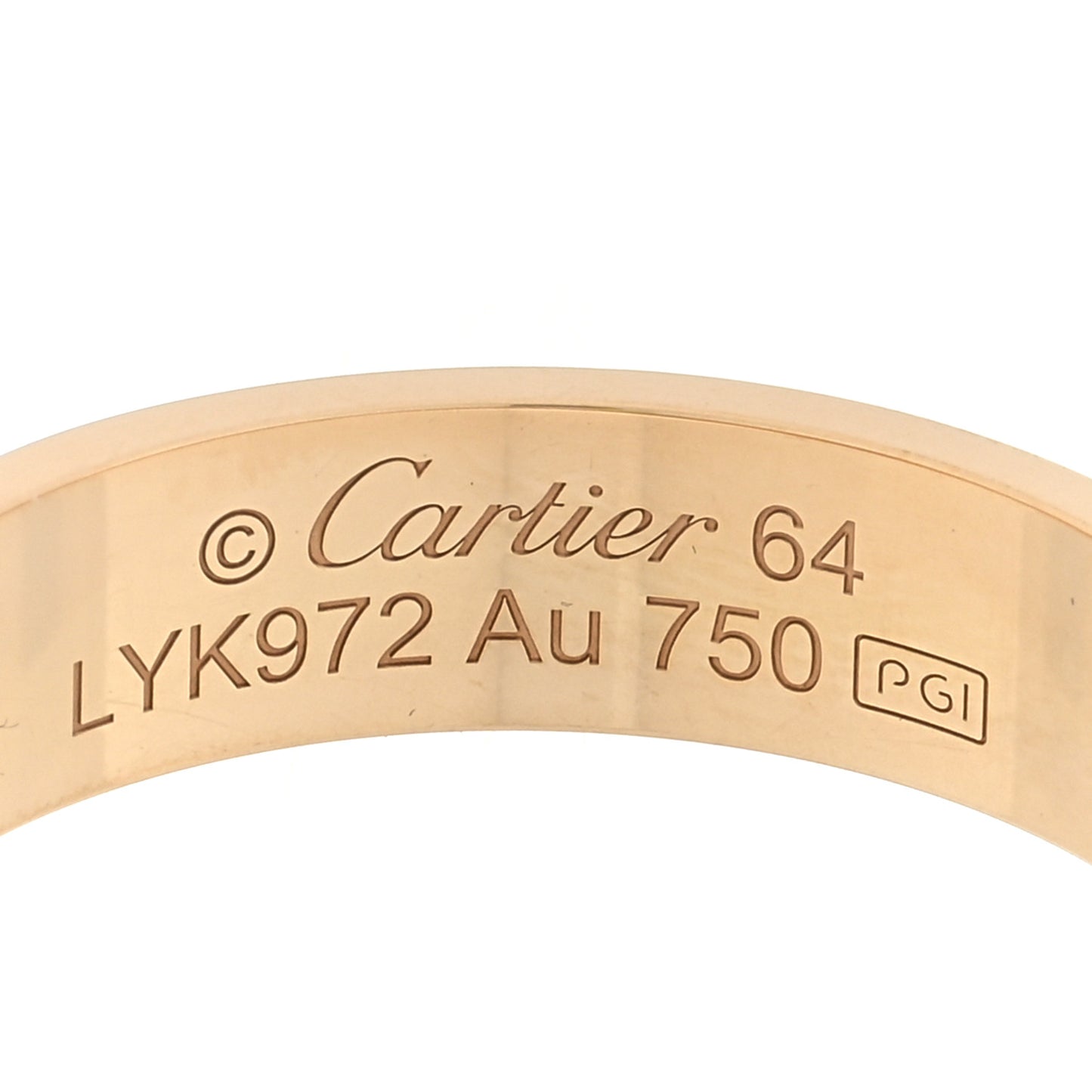 18K Yellow Gold 5.5mm LOVE Ring 64 10.75