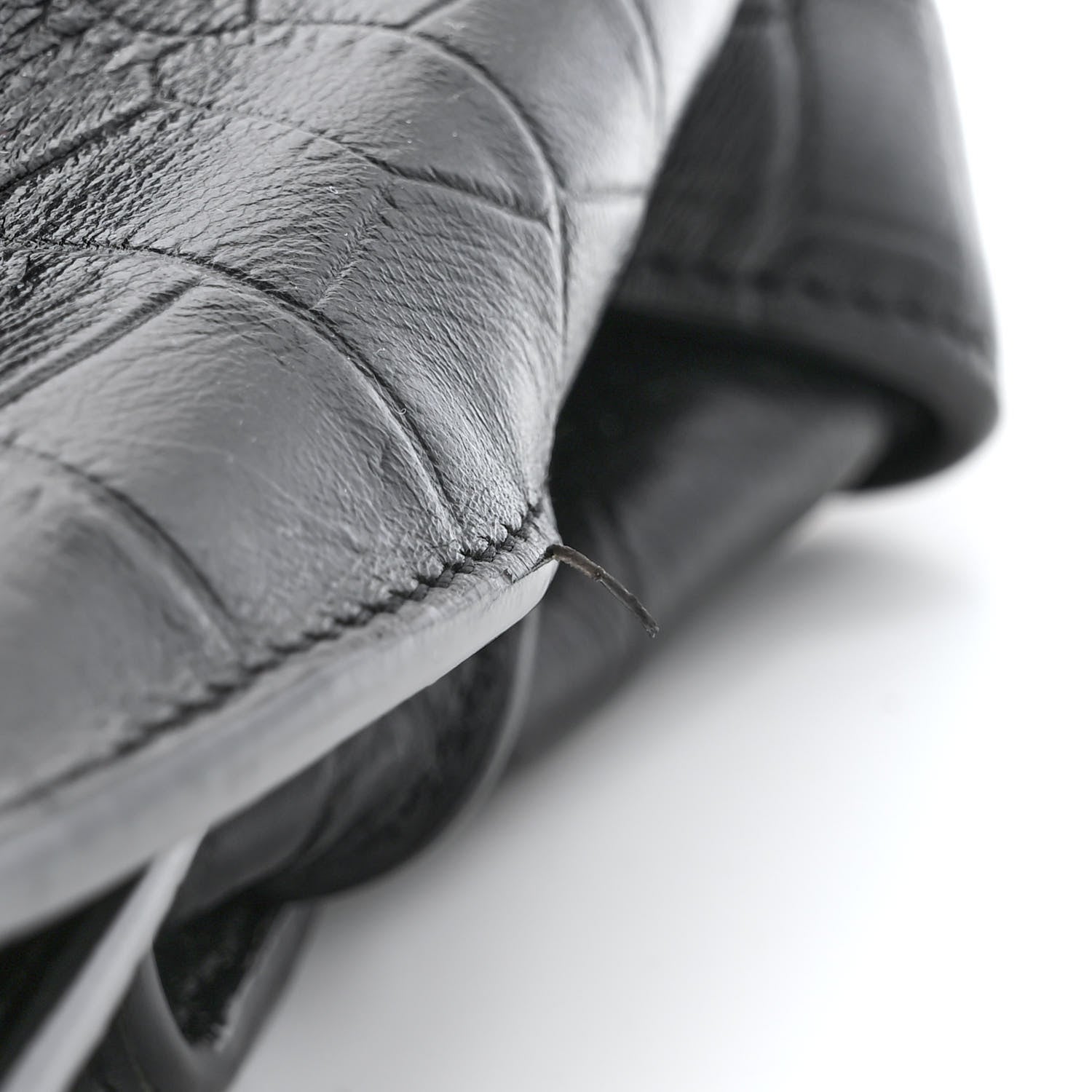 Saint Laurent Calfskin Crocodile Embossed Large Souple Sac De Jour Black 13 of 13