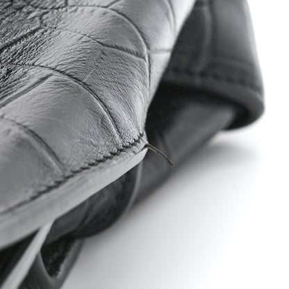 Saint Laurent Calfskin Crocodile Embossed Large Souple Sac De Jour Black 13 of 13