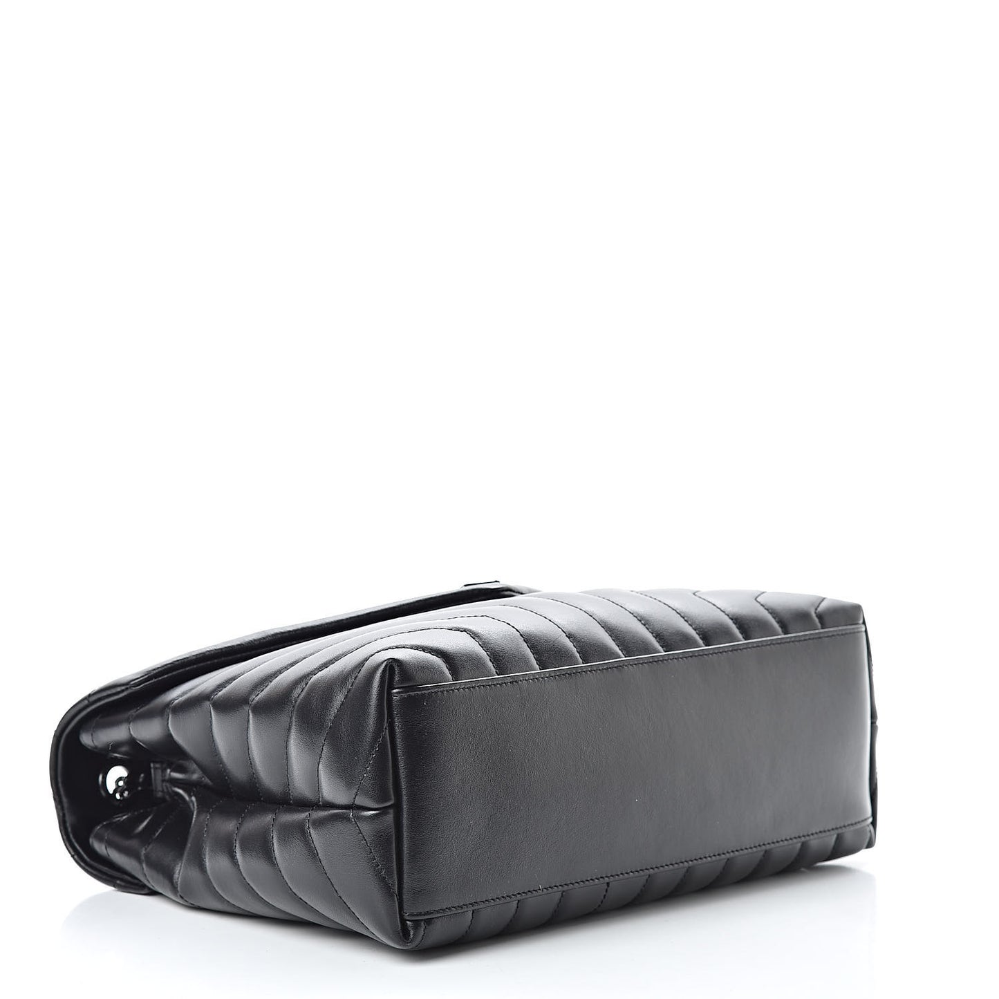Calfskin Y Quilted Monogram Medium Loulou Chain Satchel Black