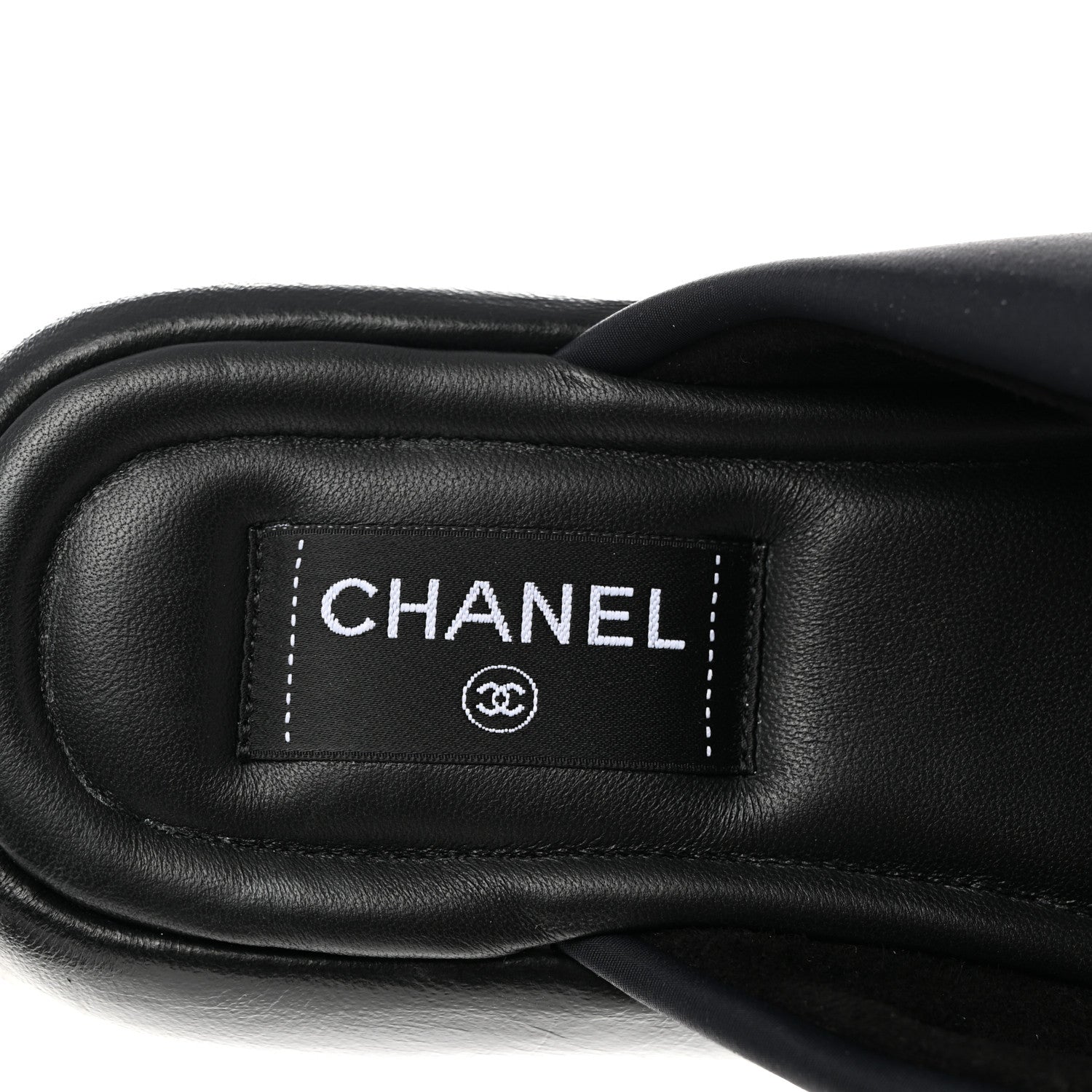 Chanel Fabric CC Mules Sandals 41 Black 7 of 8