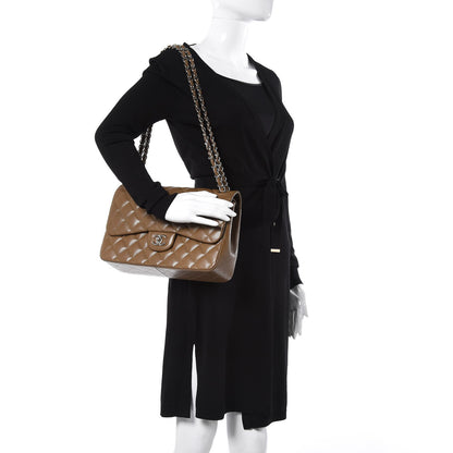Chanel Caviar Quilted Jumbo Double Flap Dark Beige 2 of 8
