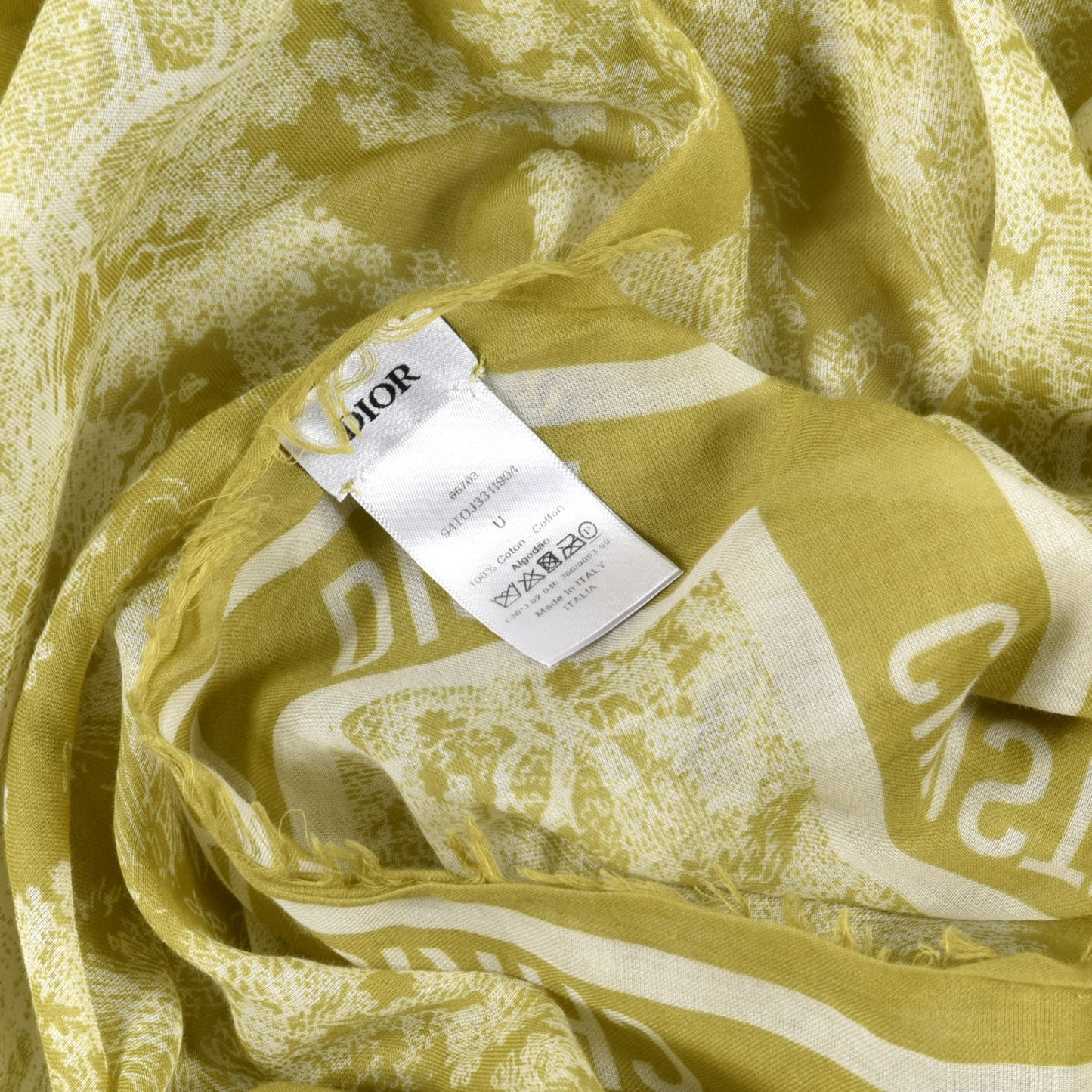 Cotton Fringe Dioriviera Toile De Jouy Sarong Yellow
