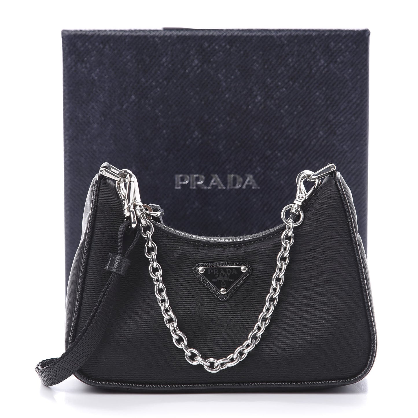 Tessuto Nylon Mini Re-Edition 2000 Shoulder Bag Black