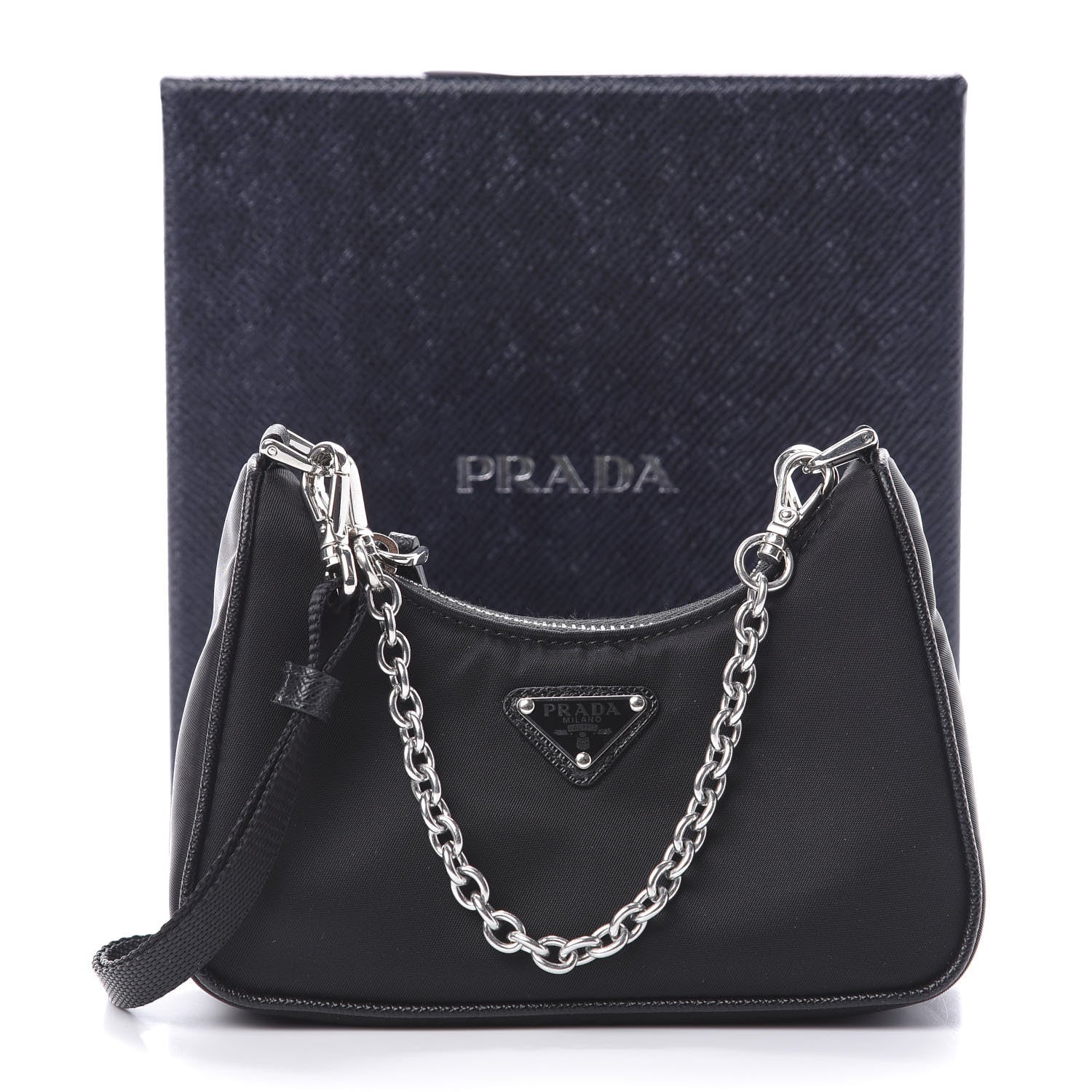 Prada Tessuto Nylon Mini Re-Edition 2000 Shoulder Bag Black 11 of 11