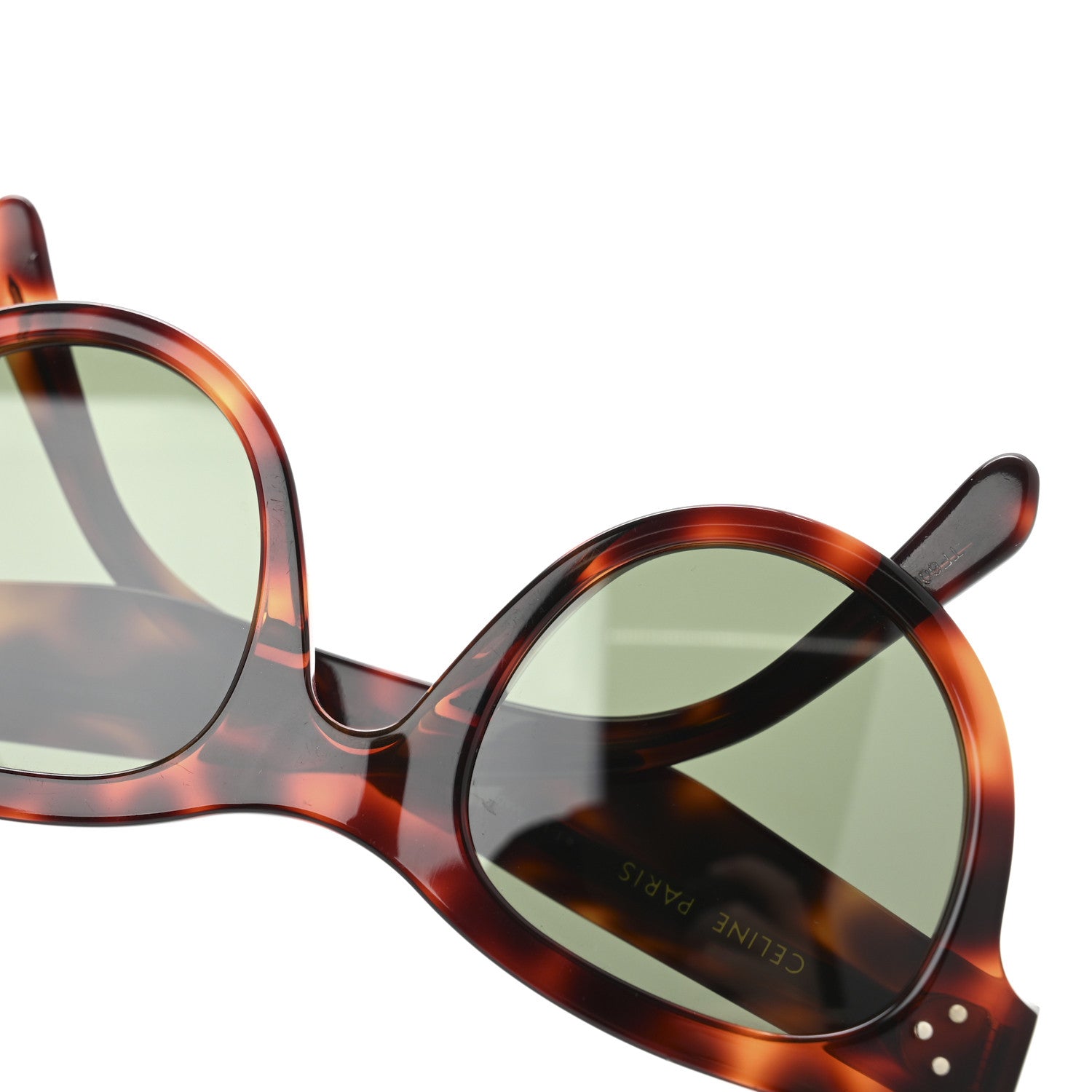 Celine Acetate Studded Mineral Round Sunglasses CL40031 Tortoise 8 of 9