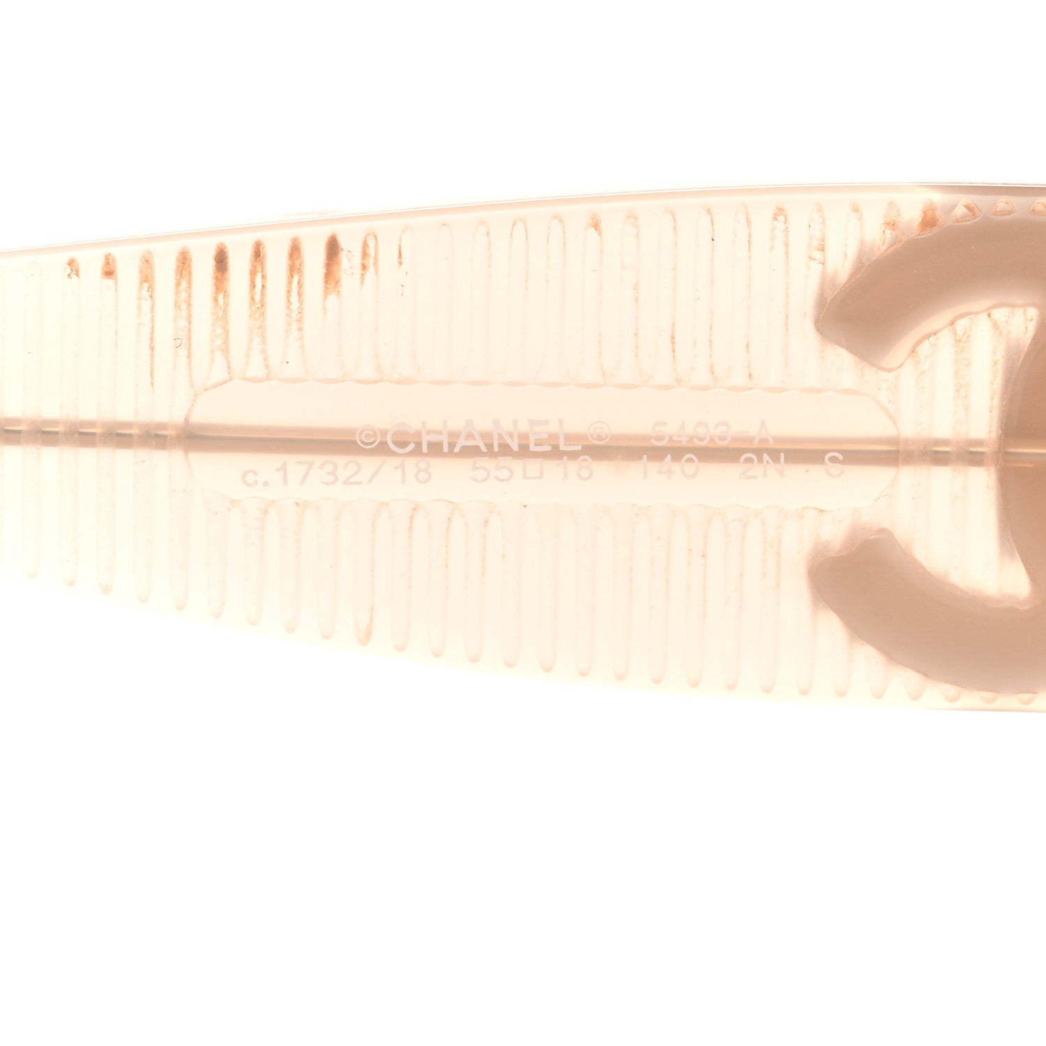 Chanel Acetate Rectangle CC Sunglasses 5493-A Light Orange 5 of 7