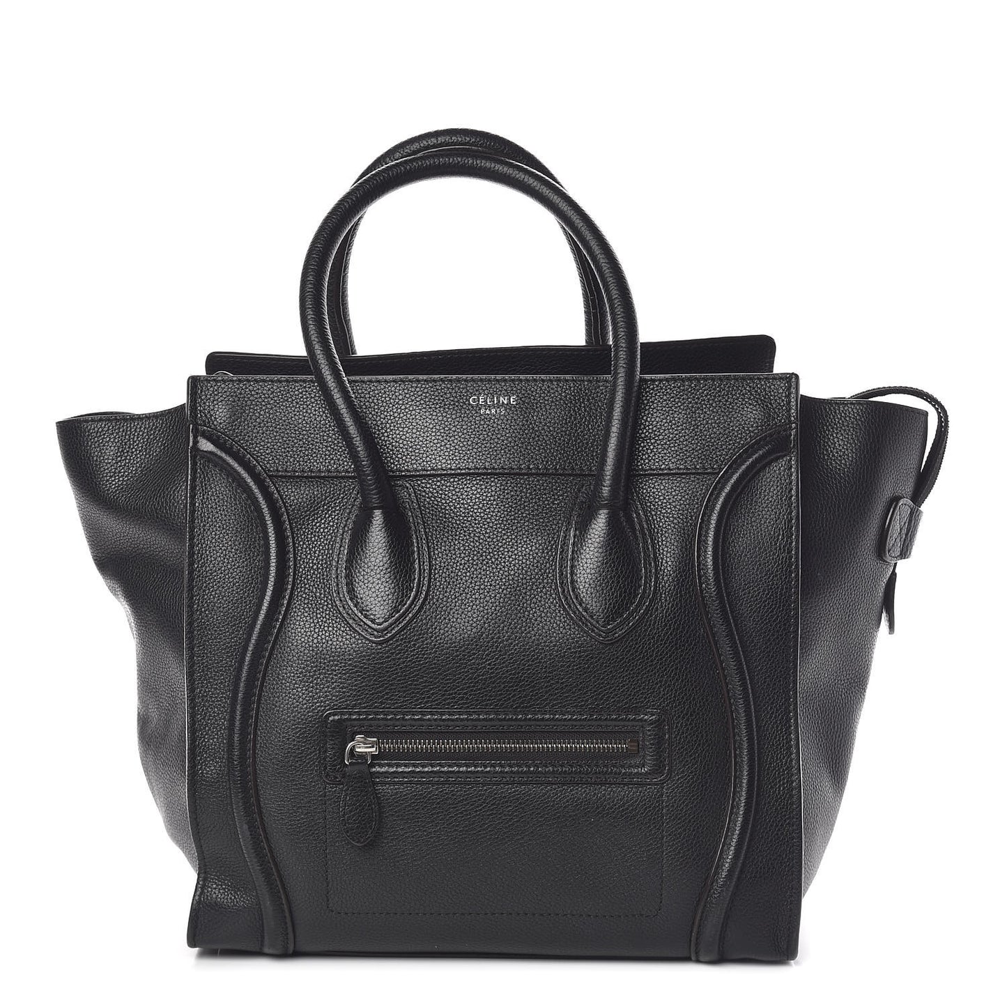 Drummed Calfskin Mini Luggage Black