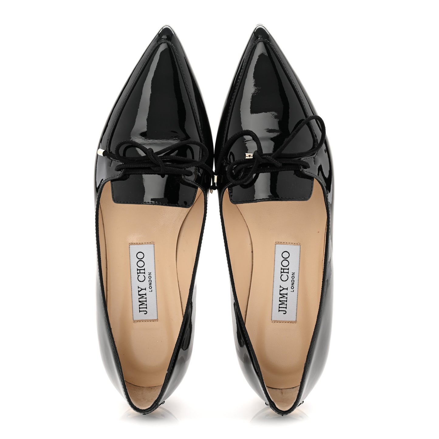 Patent Pointy Toe Genna Flats 37 Black