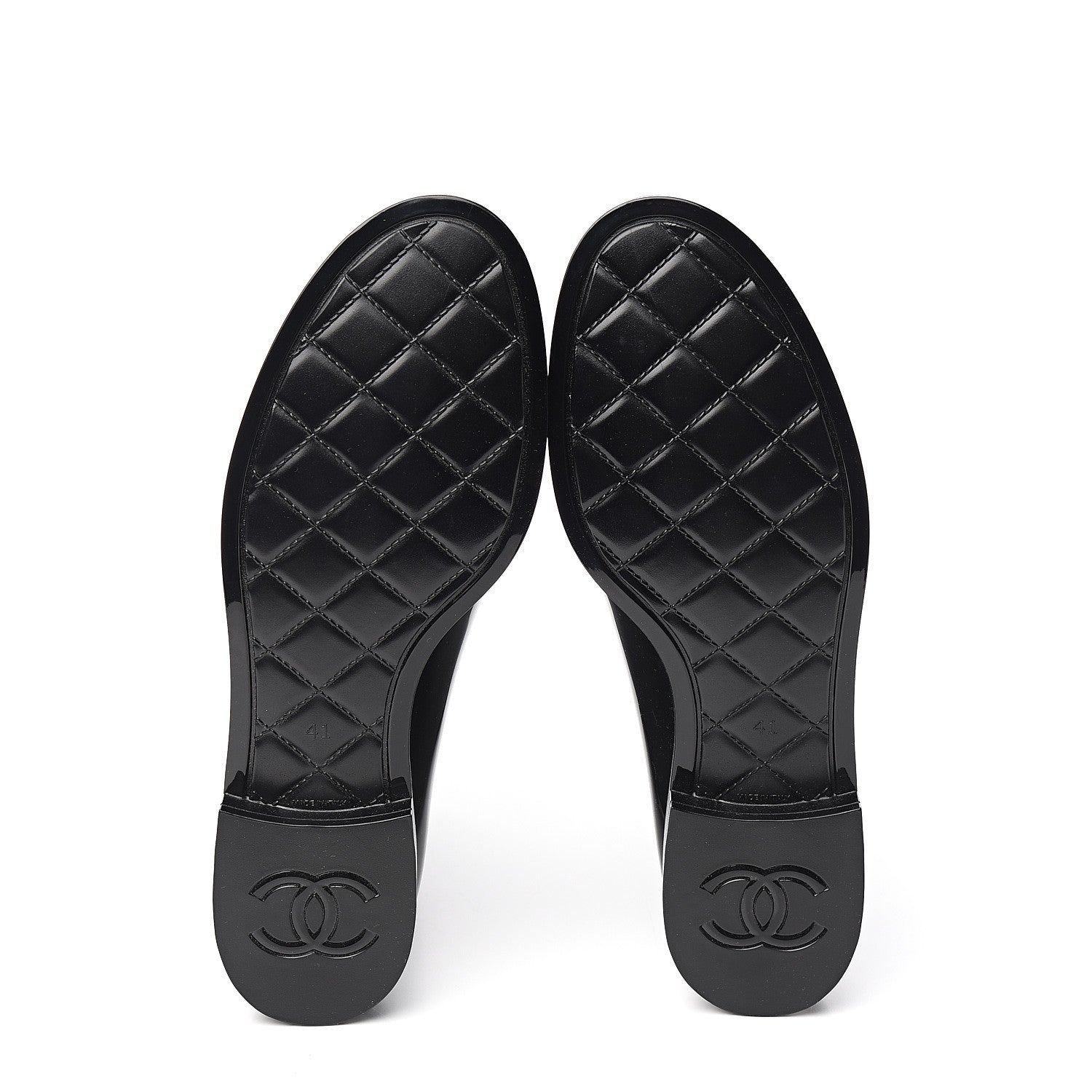 Chanel Rubber Rain Boots 41 Black 5 of 10