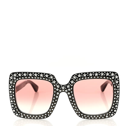 Gucci Acetate Crystal Oversize Sunglasses GG0148S Black 2 of 8