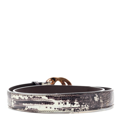 Gucci Calfskin Embossed Tejus Painted Double G 25mm Belt 85 34 Rock Salmon 2 of 6