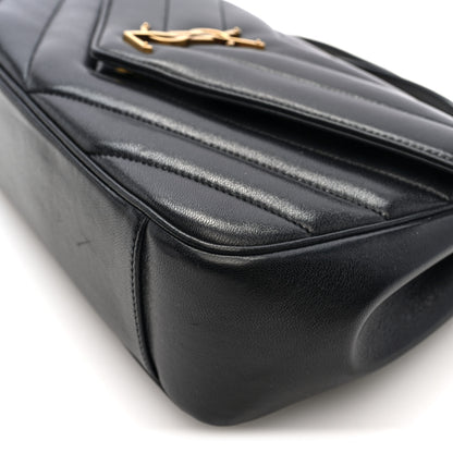 Saint Laurent Lambskin Chevron Quilted Medium Loulou Black 10 of 10