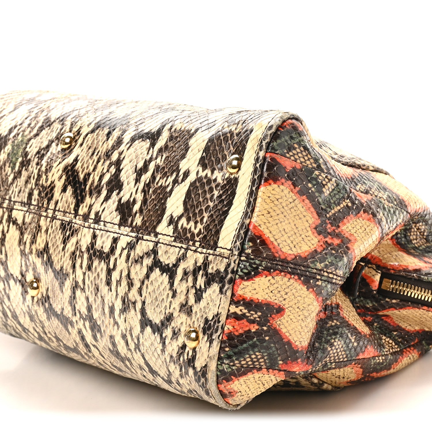 Fendi Snakeskin Large Chameleon Tote Multicolor 1823726 – FASHIONPHILE