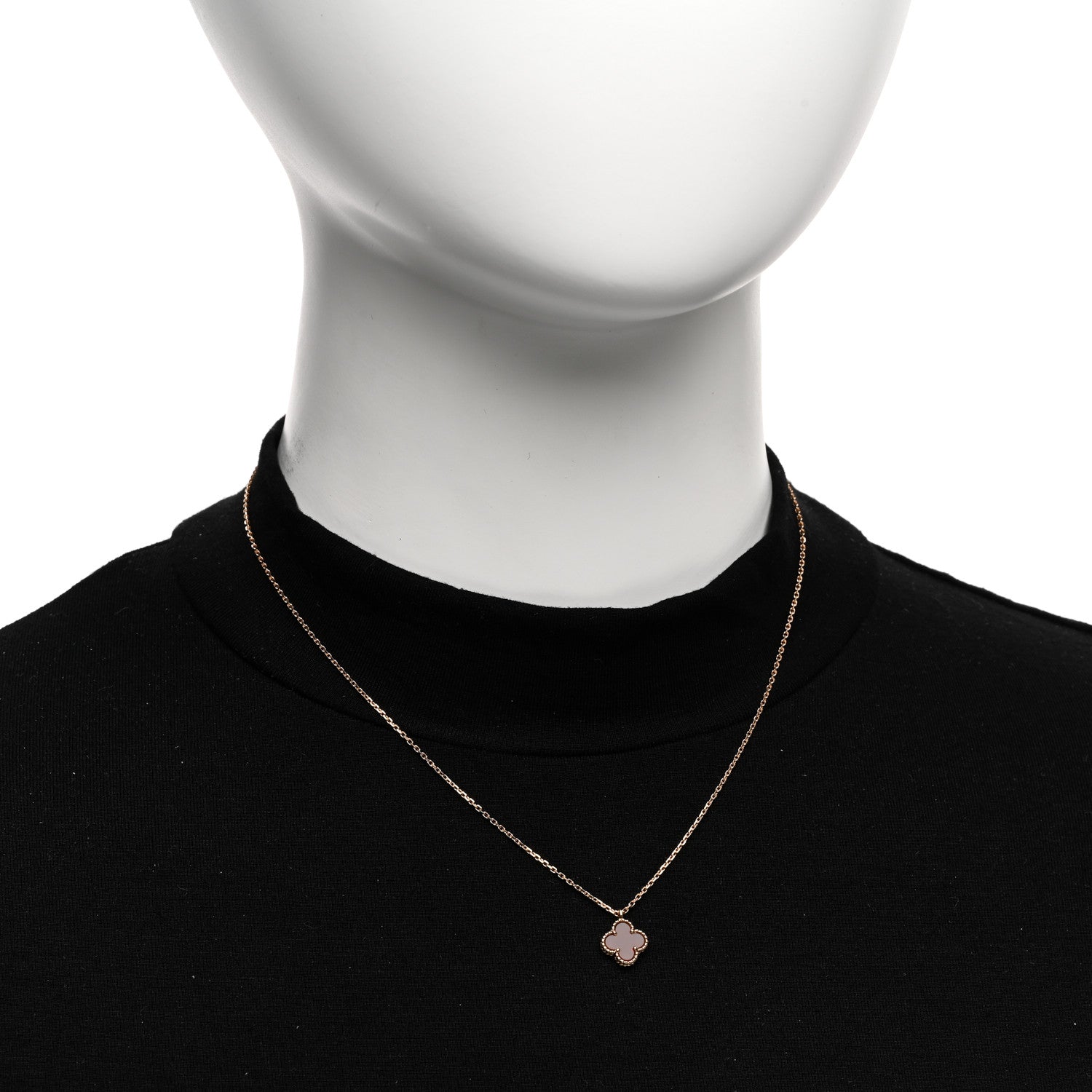 Van Cleef & Arpels 18K Rose Gold Carnelian Sweet Alhambra Pendant Necklace 2 of 7
