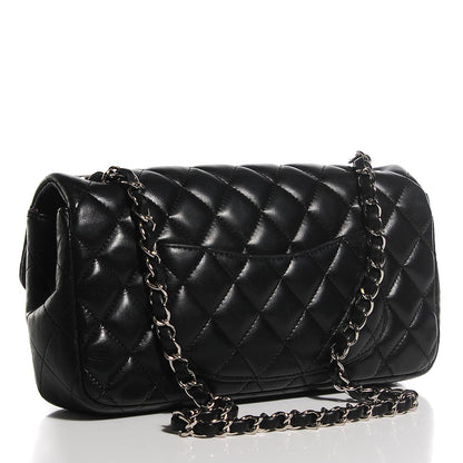Chanel Lambskin Quilted East West Flap Black 3 of 8