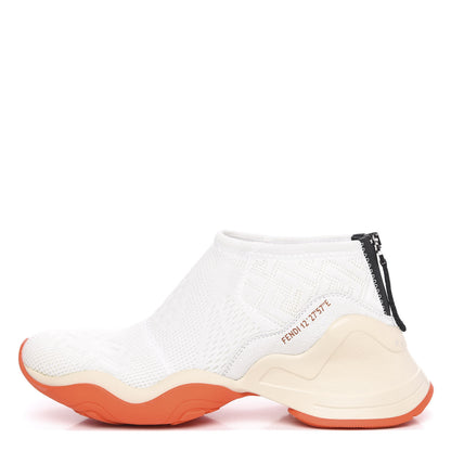 Fendi Technical 3D Mesh Womens FFluid Zip Up Sneakers 39 White Latte Ruggine 1 of 7