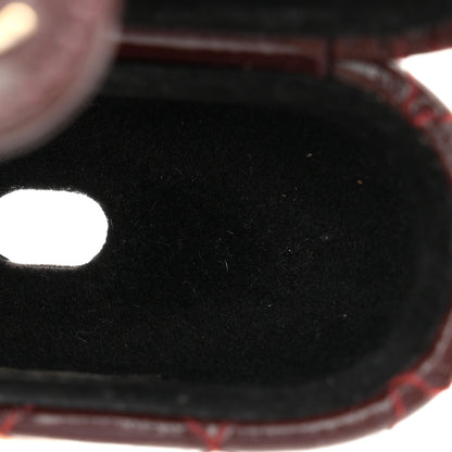 Chanel Glazed Calfskin Quilted Airpods Pro Case With Chain Burgundy 3 of 5