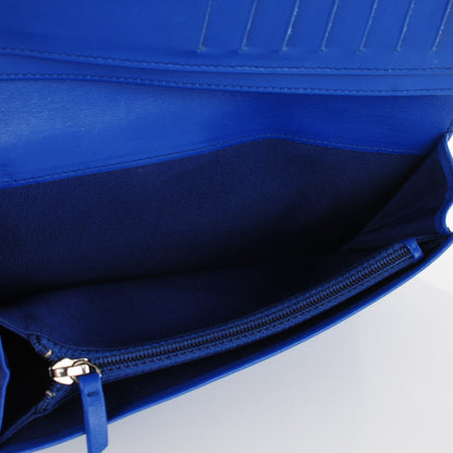 Chanel Patent Calfskin Quilted Yen Wallet Blue 9 of 9