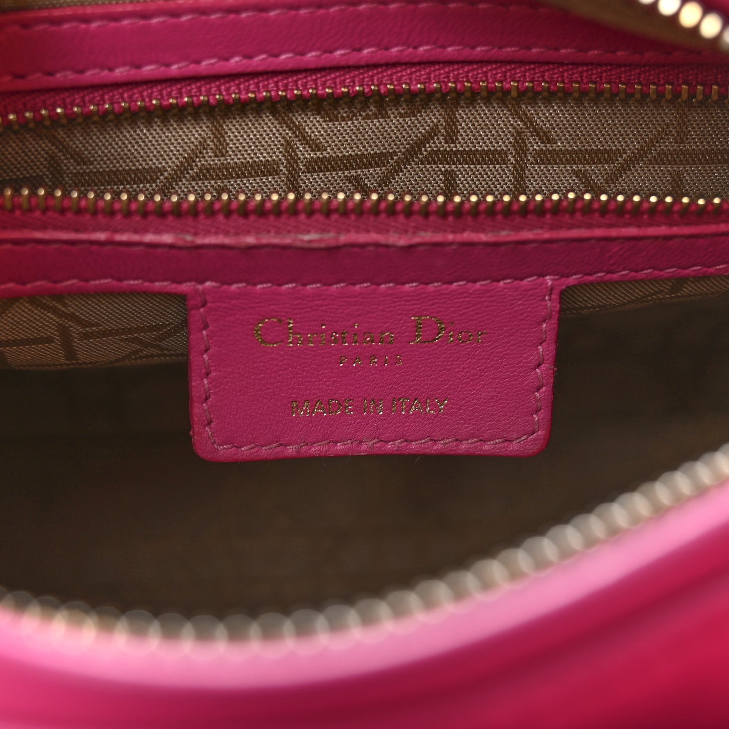 Lambskin Cannage Medium Lady Dior Fuchsia