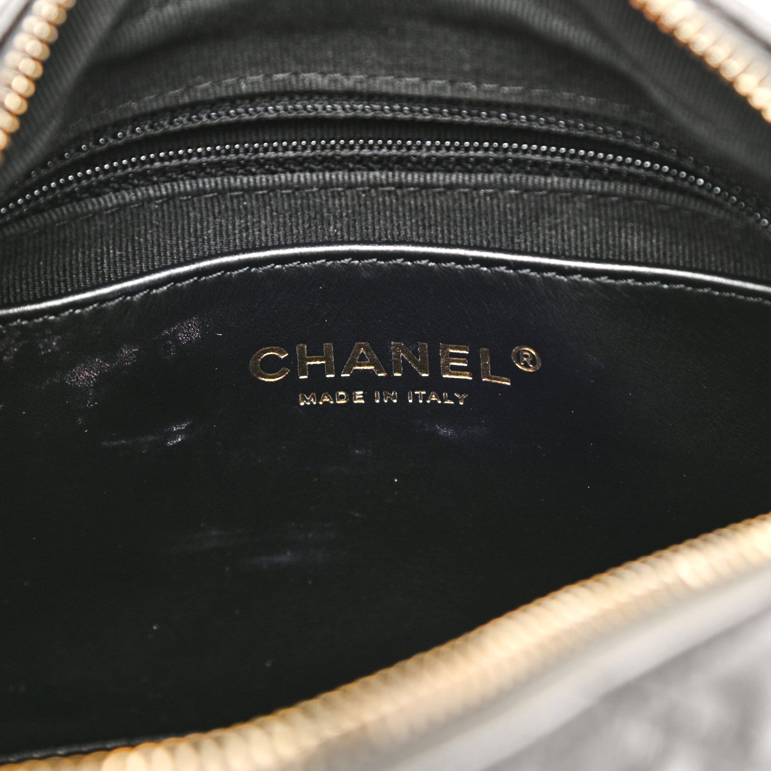 Chanel Metallic Calfskin Pearl Quilted CC Mini Camera Case Ruthenium 6 of 11